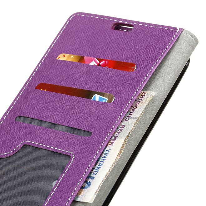 Handy Case für Sony Xperia XA1 - Hülle aus Leder - Kreuzmuster - purpur