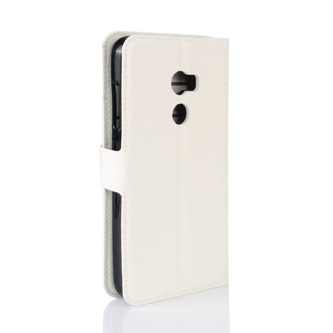 HTC One X10 Handy Hülle - Case aus Leder - mit Litchitextur und Standfunktion - weiss