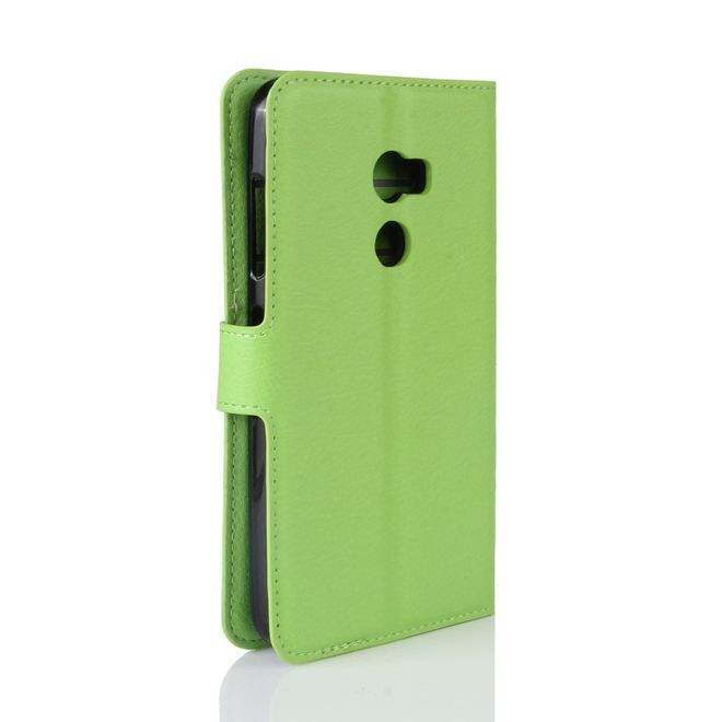 HTC One X10 Handy Hülle - Case aus Leder - mit Litchitextur und Standfunktion - grün