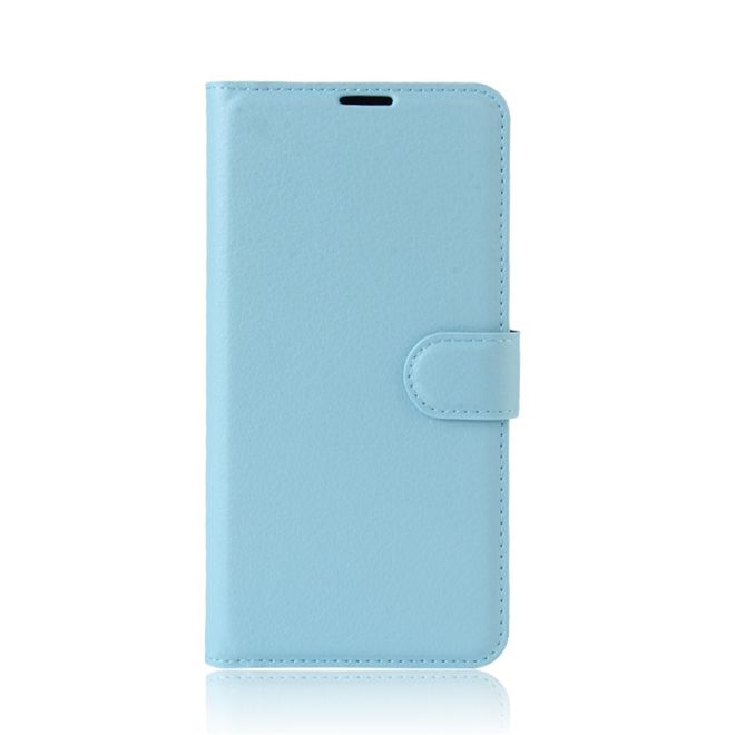 HTC One X10 Handy Hülle - Case aus Leder - mit Litchitextur und Standfunktion - hellblau