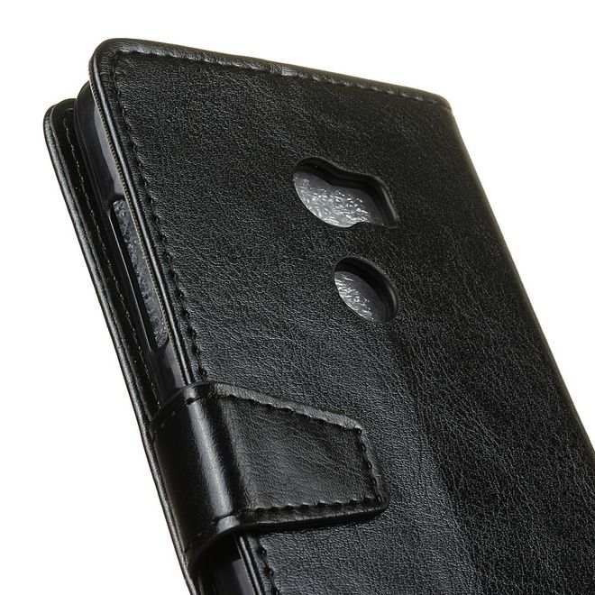 Handyhülle für HTC One X10 - Crazy Horse Leder Cover - mit Standfunktion - schwarz