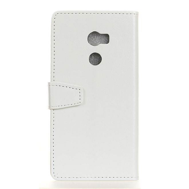 Handyhülle für HTC One X10 - Crazy Horse Leder Cover - mit Standfunktion - weiss