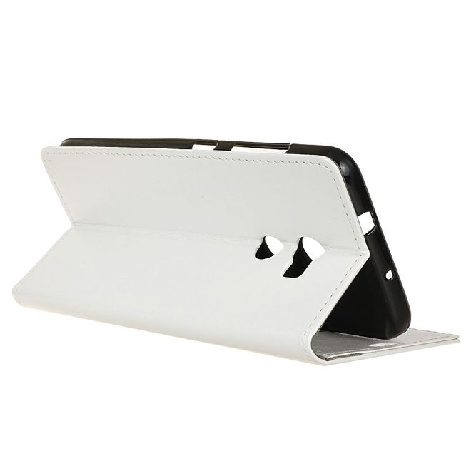 Handyhülle für HTC One X10 - Crazy Horse Leder Cover - mit Standfunktion - weiss