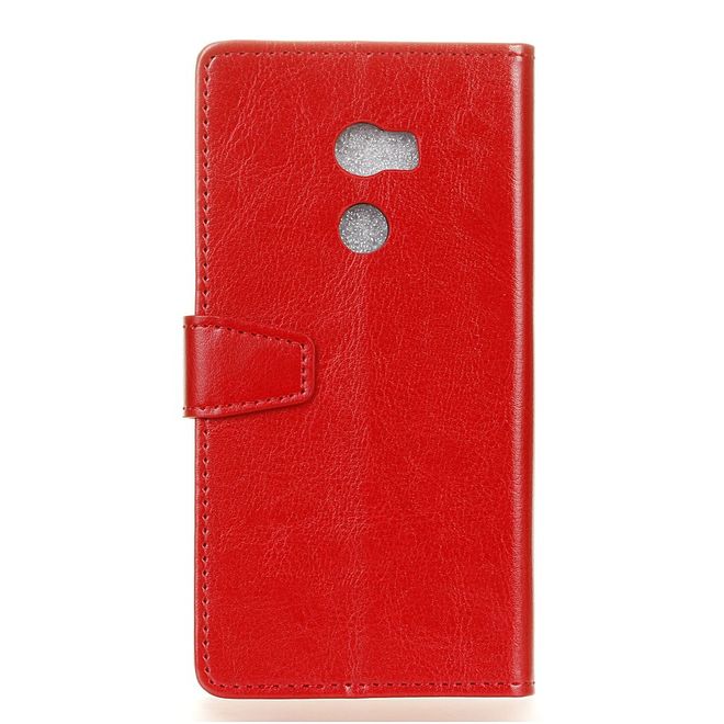 Handyhülle für HTC One X10 - Crazy Horse Leder Cover - mit Standfunktion - rot