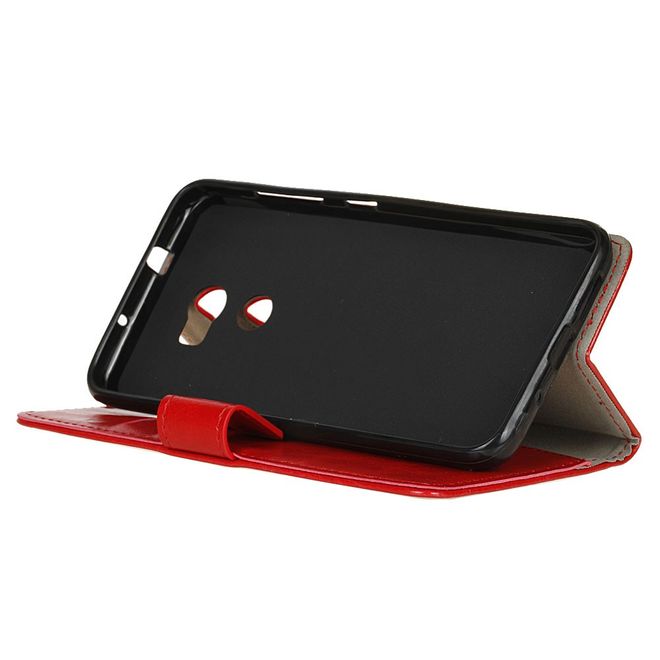 Handyhülle für HTC One X10 - Crazy Horse Leder Cover - mit Standfunktion - rot