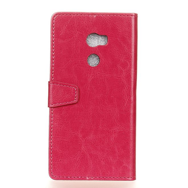 Handyhülle für HTC One X10 - Crazy Horse Leder Cover - mit Standfunktion - rosa