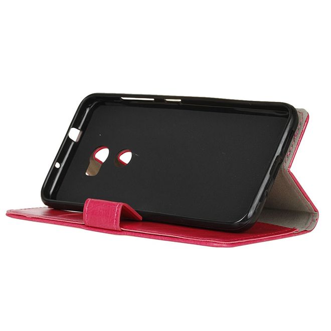 Handyhülle für HTC One X10 - Crazy Horse Leder Cover - mit Standfunktion - rosa