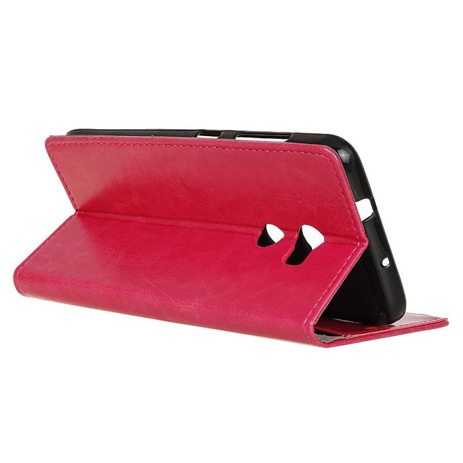 Handyhülle für HTC One X10 - Crazy Horse Leder Cover - mit Standfunktion - rosa