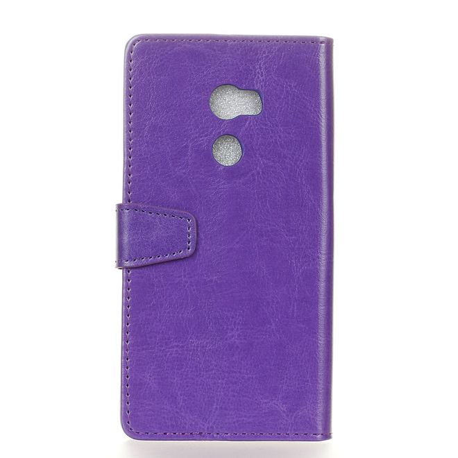 Handyhülle für HTC One X10 - Crazy Horse Leder Cover - mit Standfunktion - purpur