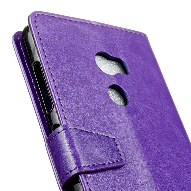 Handyhülle für HTC One X10 - Crazy Horse Leder Cover - mit Standfunktion - purpur