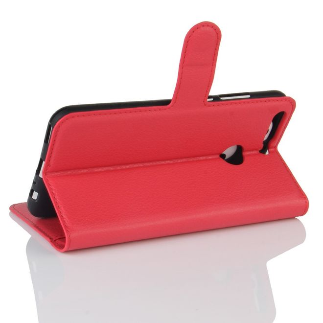 Huawei Honor 8 Pro Handyhülle - Case aus Leder - mit Litchitextur - rot