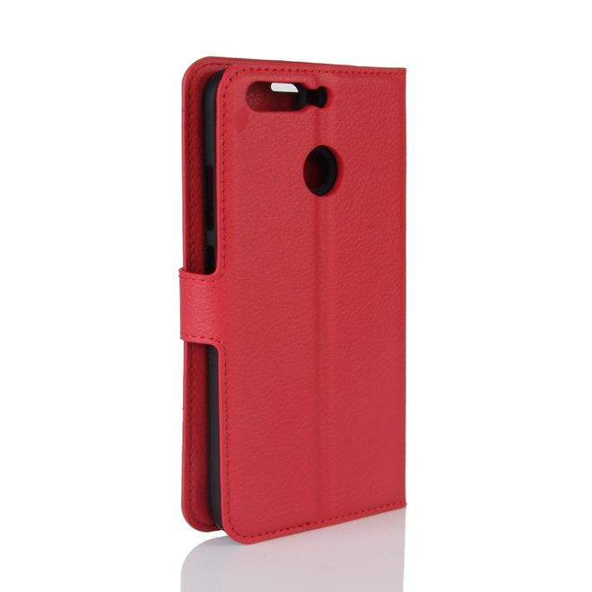 Huawei Honor 8 Pro Handyhülle - Case aus Leder - mit Litchitextur - rot