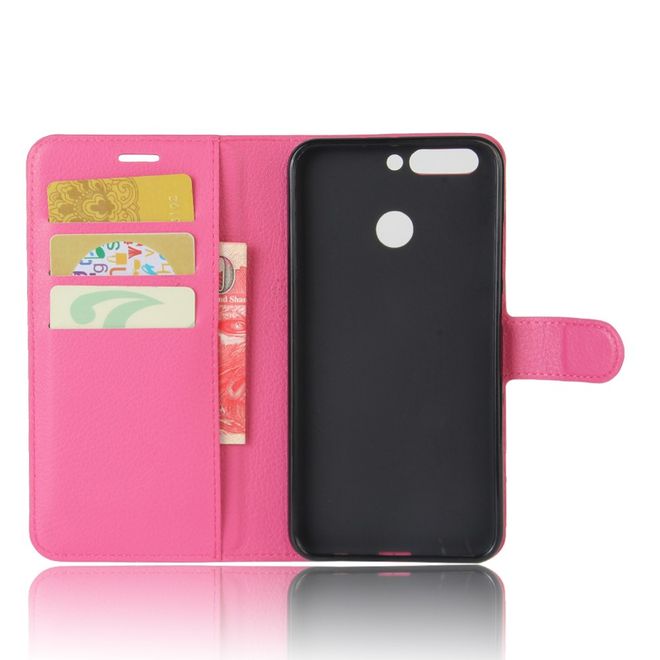 Huawei Honor 8 Pro Handyhülle - Case aus Leder - mit Litchitextur - rosa