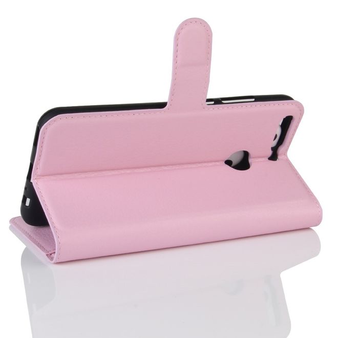 Huawei Honor 8 Pro Handyhülle - Case aus Leder - mit Litchitextur - pink