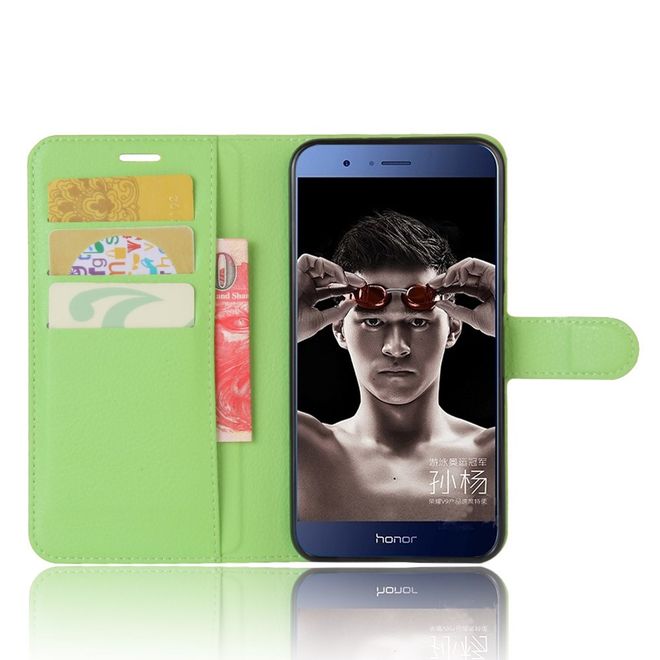 Huawei Honor 8 Pro Handyhülle - Case aus Leder - mit Litchitextur - grün