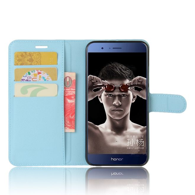 Huawei Honor 8 Pro Handyhülle - Case aus Leder - mit Litchitextur - blau