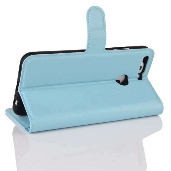 Huawei Honor 8 Pro Handyhülle - Case aus Leder - mit Litchitextur - blau