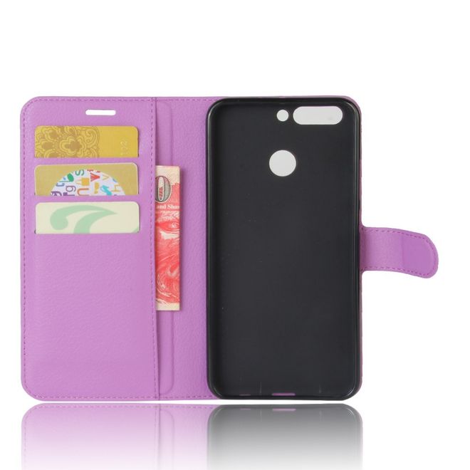 Huawei Honor 8 Pro Handyhülle - Case aus Leder - mit Litchitextur - purpur