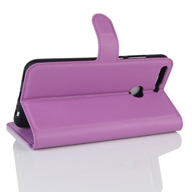 Huawei Honor 8 Pro Handyhülle - Case aus Leder - mit Litchitextur - purpur