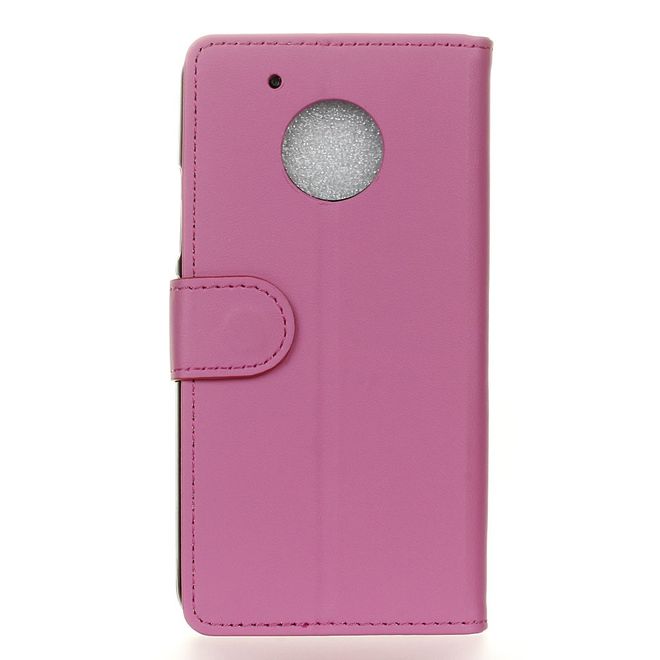 Motorola Moto G5 Handy Cover - Hülle aus Leder - mit Standfunktion - rosa