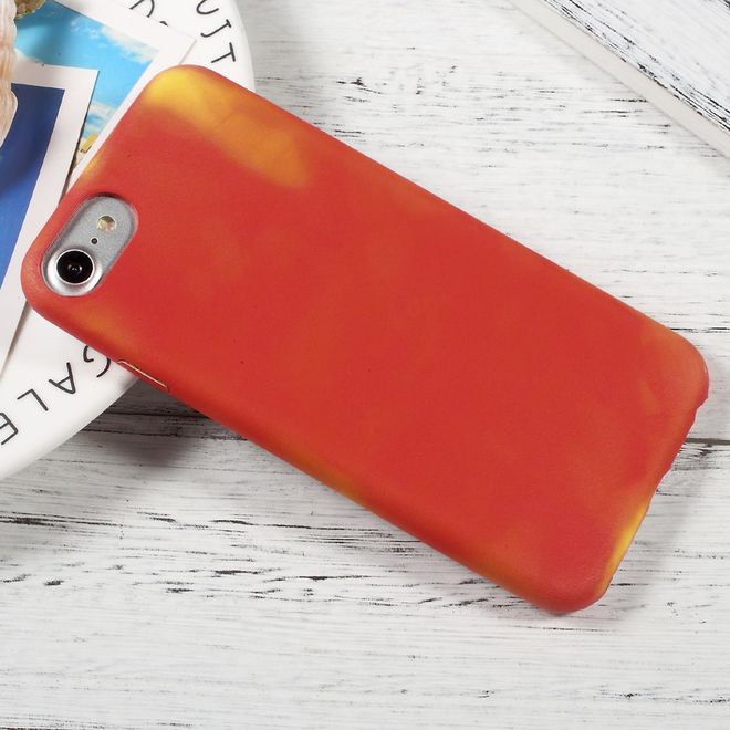 Coque pour iPhone SE (2022) / SE (2020) / 8 / 7 - Coque souple en TPU - Changement de couleur selon la température - Rouge/Jaune
