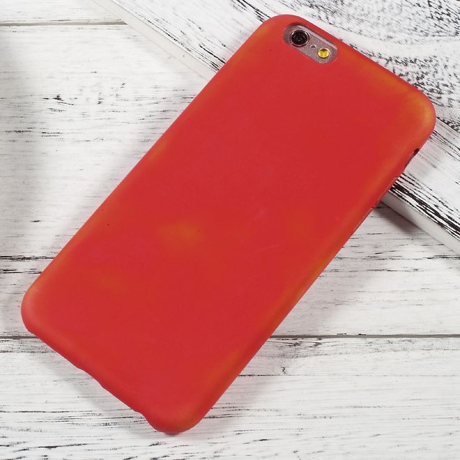 iPhone 6/6S Handyhülle - TPU Soft Case - Temperaturabhängiger Farbwechsel - rot/schwarz