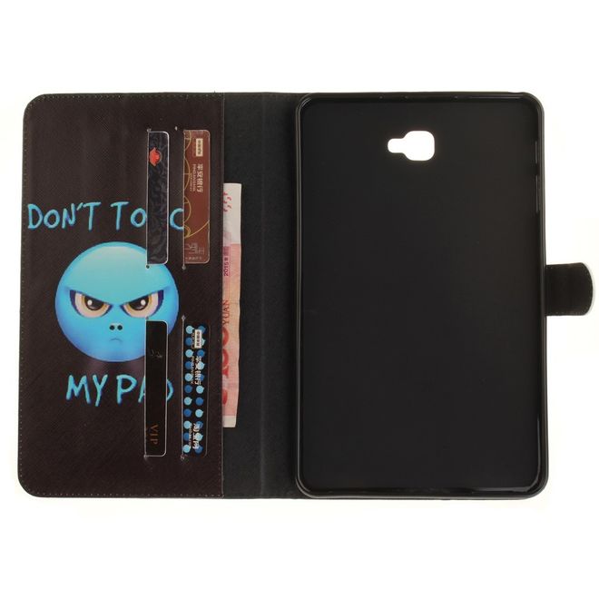 Samsung Galaxy Tab A 10.1 (2016) Tablet Hülle - Case aus Leder - fieses Smiley mit Spruch