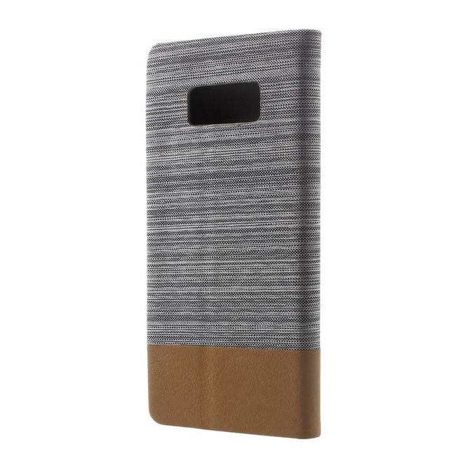 Samsung Galaxy S8 Handycase - Bookcover - zweifarbig - hellgrau