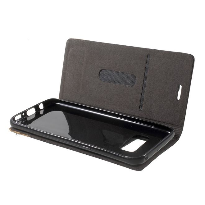 Samsung Galaxy S8 Handycase - Bookcover - zweifarbig - kaffeefarben