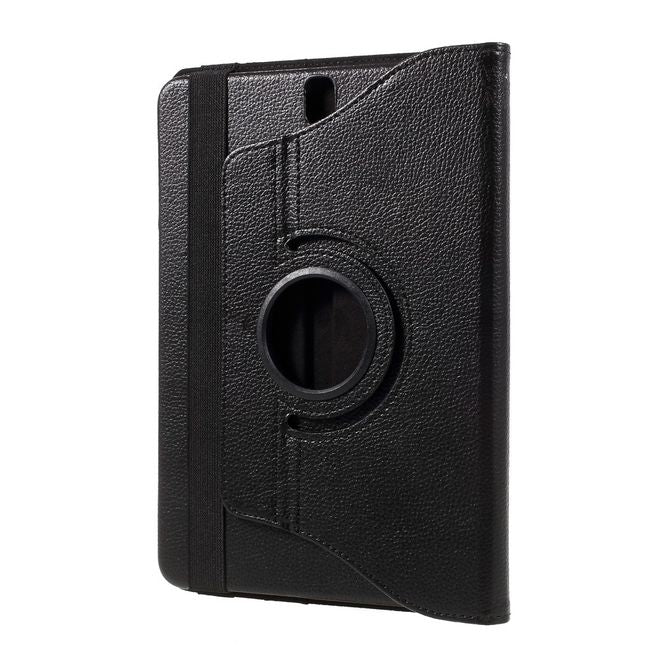 Samsung Galaxy Tab S3 9.7 Hülle - Cover aus Leder - rotierbar und mit Litchitextur - schwarz