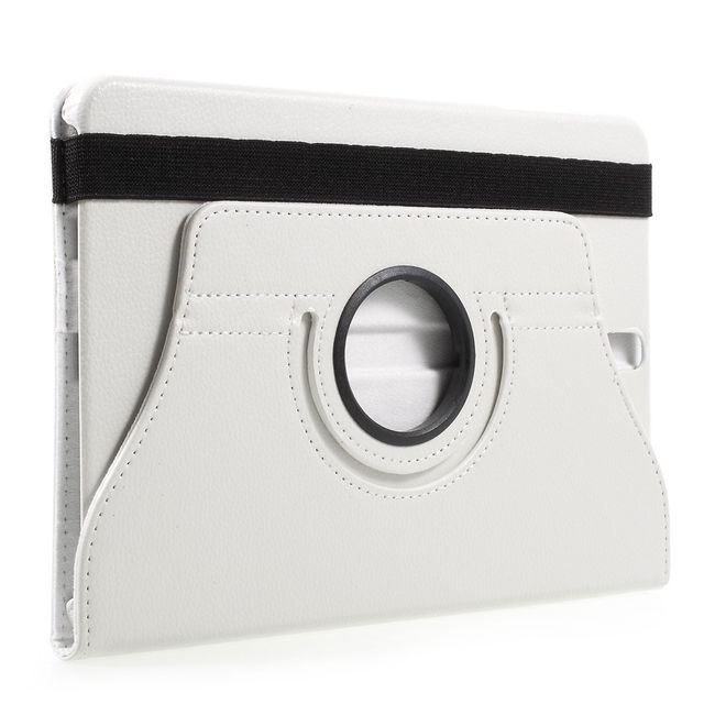 Samsung Galaxy Tab S3 9.7 Hülle - Cover aus Leder - rotierbar und mit Litchitextur - weiss