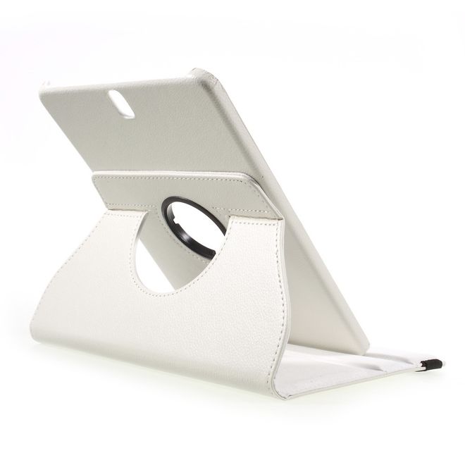 Samsung Galaxy Tab S3 9.7 Hülle - Cover aus Leder - rotierbar und mit Litchitextur - weiss