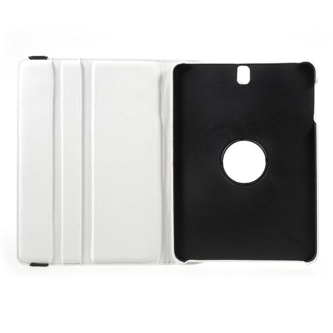 Samsung Galaxy Tab S3 9.7 Hülle - Cover aus Leder - rotierbar und mit Litchitextur - weiss