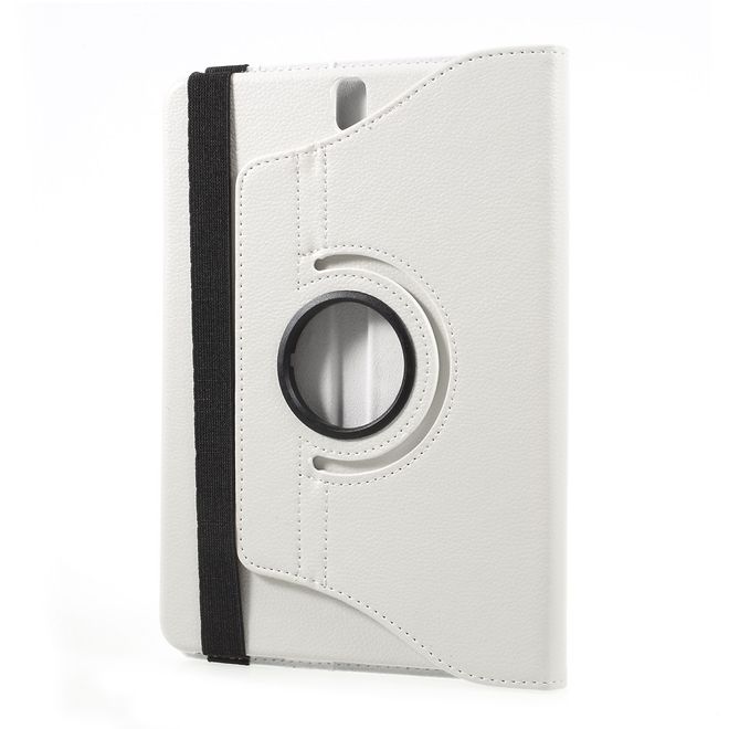 Samsung Galaxy Tab S3 9.7 Hülle - Cover aus Leder - rotierbar und mit Litchitextur - weiss