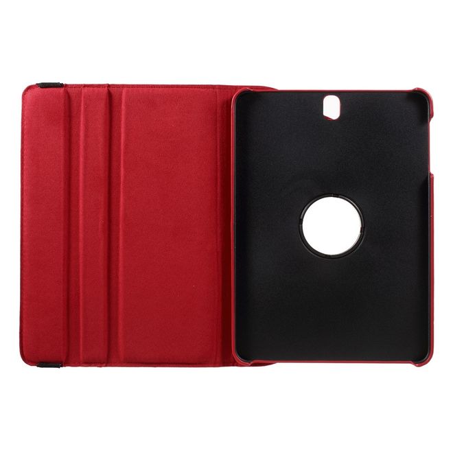 Samsung Galaxy Tab S3 9.7 Hülle - Cover aus Leder - rotierbar und mit Litchitextur - rot