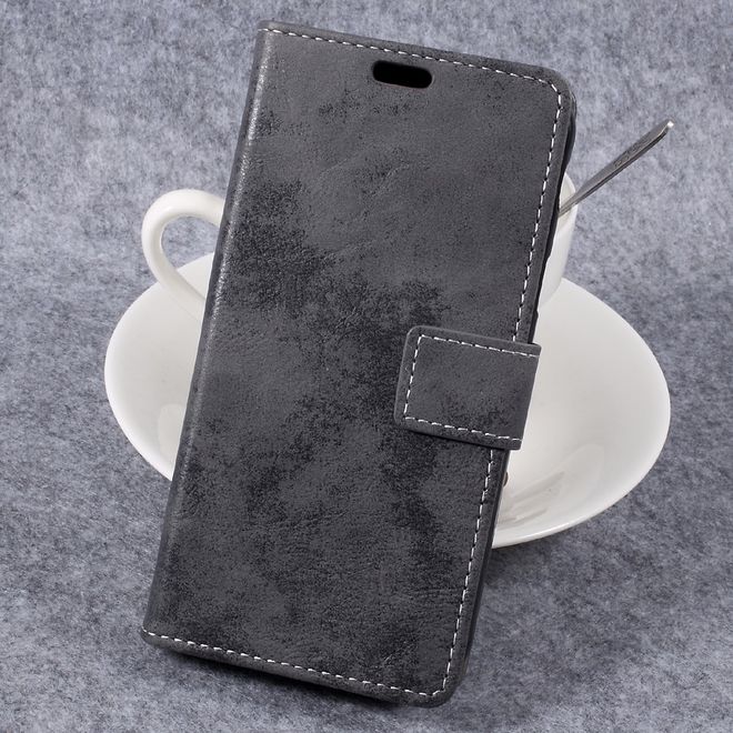 Samsung Galaxy Xcover 4 Cover - Hülle aus Leder - Vintagelook - grau