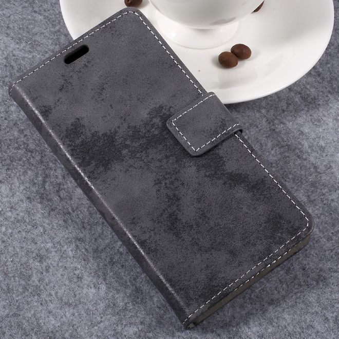 Samsung Galaxy Xcover 4 Cover - Hülle aus Leder - Vintagelook - grau