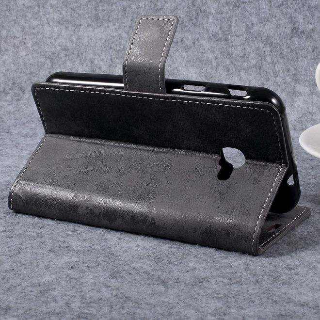 Samsung Galaxy Xcover 4 Cover - Hülle aus Leder - Vintagelook - grau