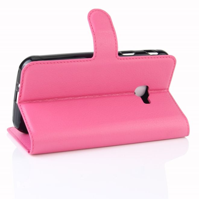 Handy Case für Samsung Galaxy Xcover 4 - Hülle aus Leder - mit Litchitextur und Standfunktion - rosa