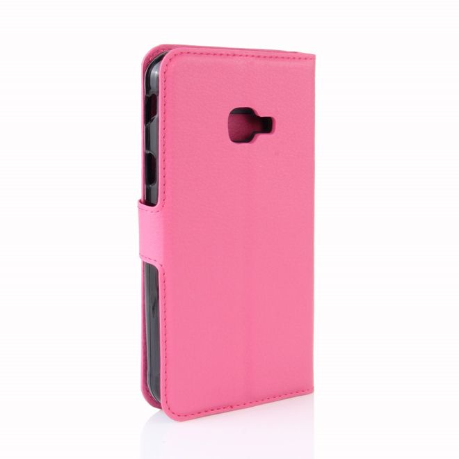 Handy Case für Samsung Galaxy Xcover 4 - Hülle aus Leder - mit Litchitextur und Standfunktion - rosa