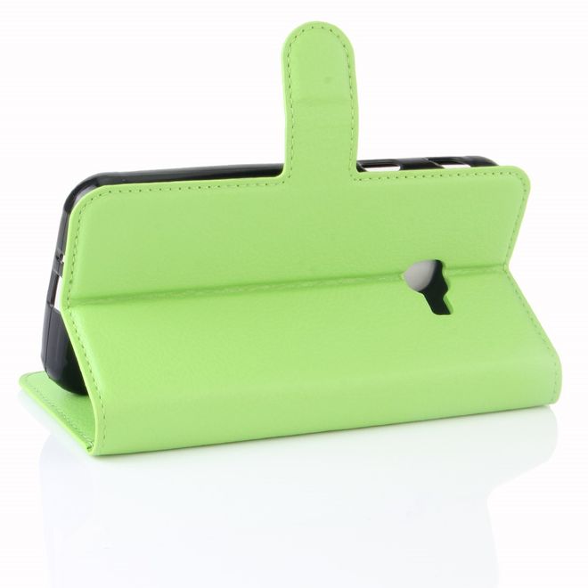 Handy Case für Samsung Galaxy Xcover 4 - Hülle aus Leder - mit Litchitextur und Standfunktion - grün