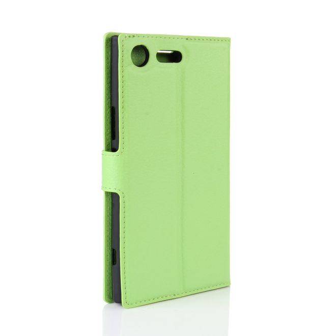 Hülle für Sony Xperia XZ Premium - Case aus Leder - mit Litchitextur - grün