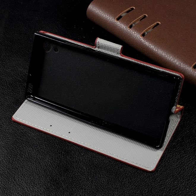 Sony Xperia XA1 Bookcover - Hülle aus Leder - mit Standfunktion - USA Flagge im Retrolook