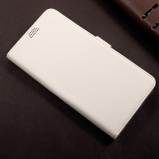 Sony Xperia XA1 Ultra Handy Bookcover - Hülle aus Leder - mit Litchitextur und Standfunktion - weiss