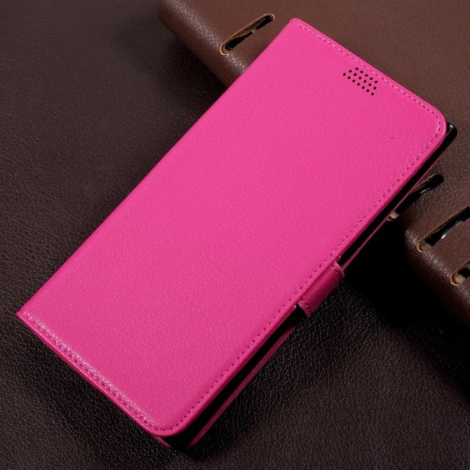 Sony Xperia XA1 Ultra Handy Bookcover - Hülle aus Leder - mit Litchitextur und Standfunktion - rosa