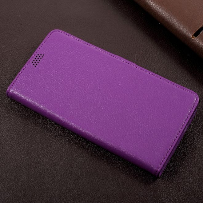 Sony Xperia XA1 Ultra Handy Bookcover - Hülle aus Leder - mit Litchitextur und Standfunktion - purpur