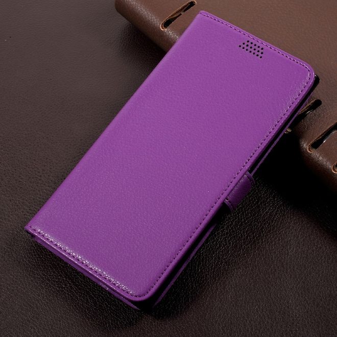 Sony Xperia XA1 Ultra Handy Bookcover - Hülle aus Leder - mit Litchitextur und Standfunktion - purpur