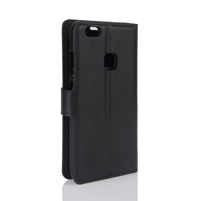 Handy Case für Huawei P10 Lite - Hülle aus Leder - mit Litchitextur und Standfunktion - schwarz