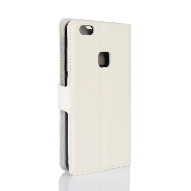 Handy Case für Huawei P10 Lite - Hülle aus Leder - mit Litchitextur und Standfunktion - weiss