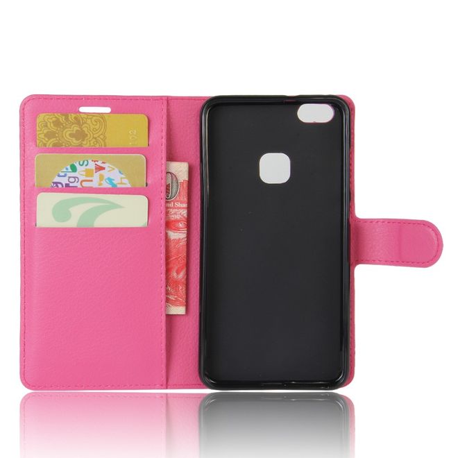 Handy Case für Huawei P10 Lite - Hülle aus Leder - mit Litchitextur und Standfunktion - rosa